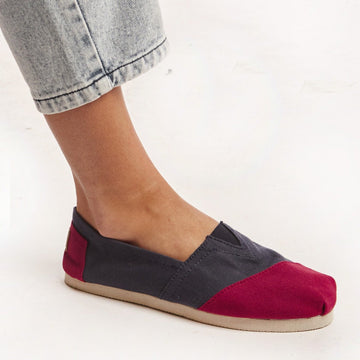 Alpargata Combinada Azul/Rojo
