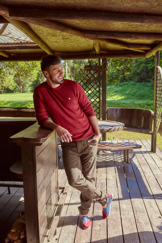 Alpargata Combinada Azul/Rojo