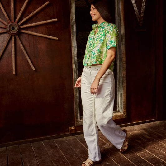 Pantalon Lino Dama Blanco