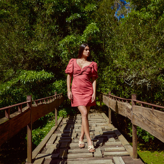 Vestido Frunce Granate
