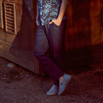 Pantalon Lino Hombre Azul