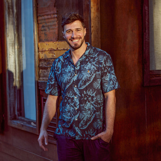 Camisa Hawai Azul