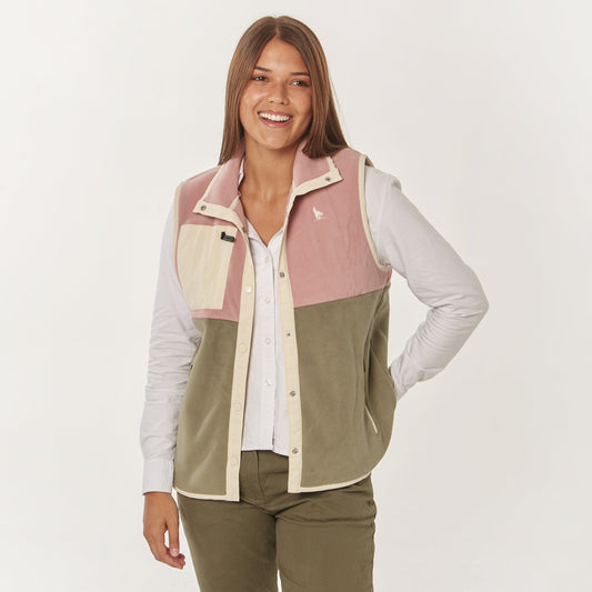 Chaleco Polar Bicolor Rosa/Verde