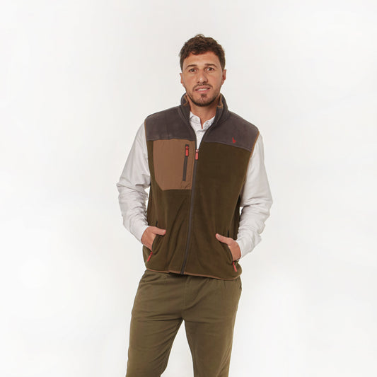 Chaleco Polar Bicolor Verde/Gris