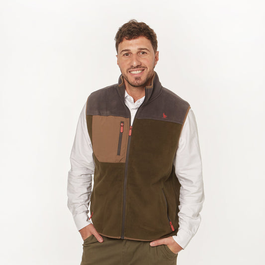 Chaleco Polar Bicolor Verde/Gris