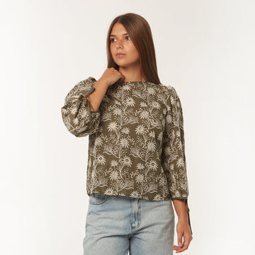 Blusa Carla Broderie Verde