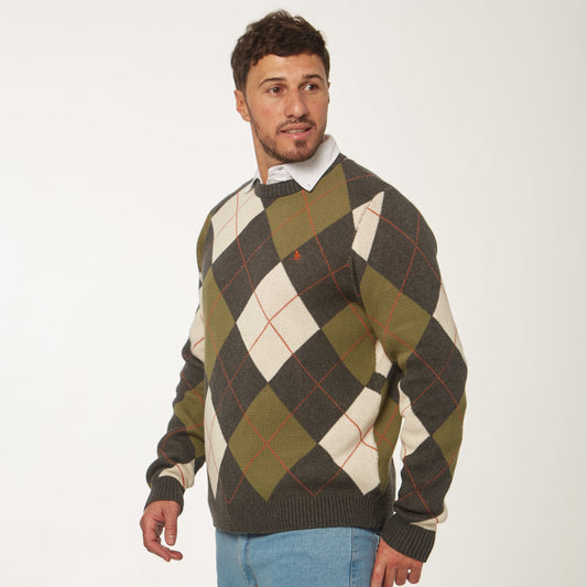 Sweater Rombo Gris/Verde