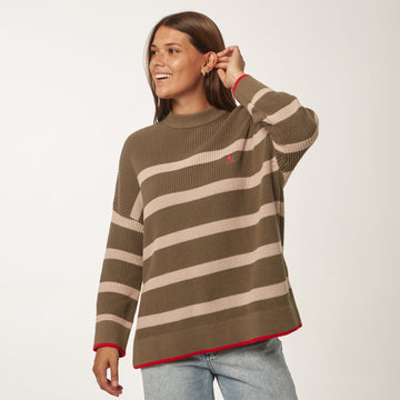 Sweater Rayado Marinero Verde