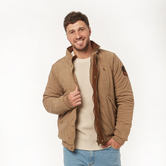 Campera Bomber Pana Beige