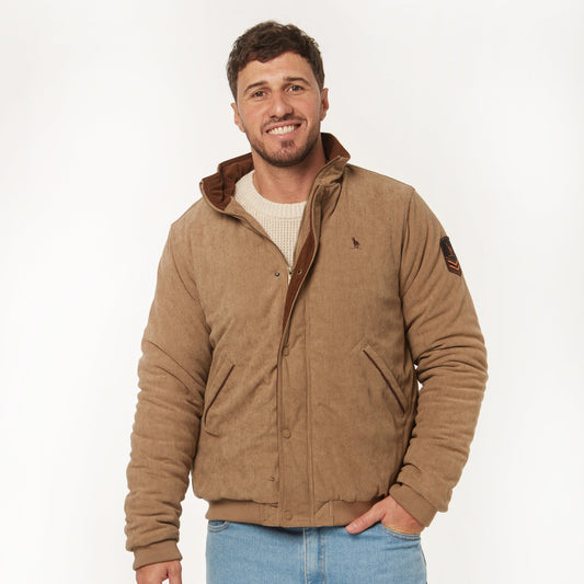 Campera Bomber Pana Beige