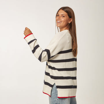Sweater Rayado Marinero Natural