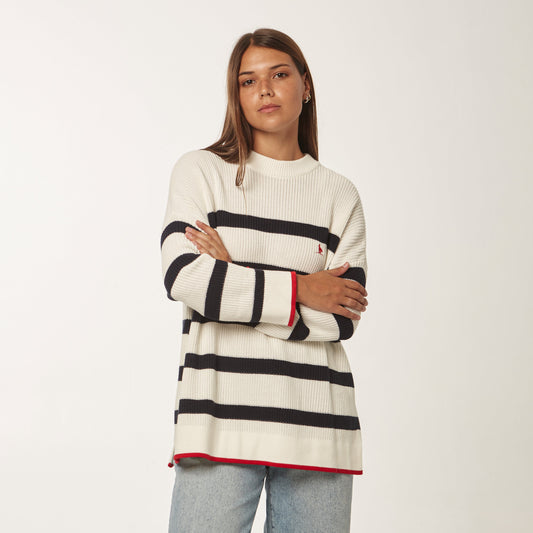Sweater Rayado Marinero Natural