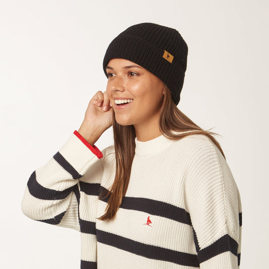 Gorro Lana Merino Negro