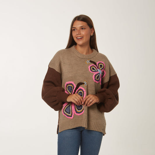 Sweater Flora Lana Marron
