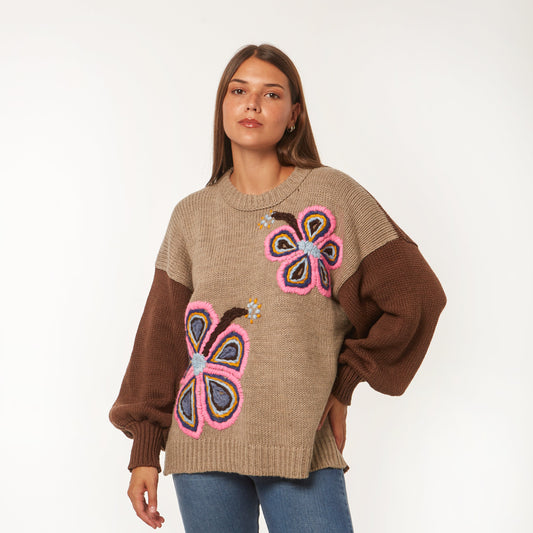 Sweater Flora Lana Marron