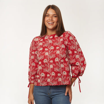 Blusa Carla Broderie Roja