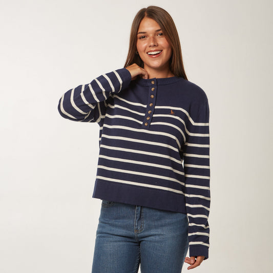 Sweater Rayado Minero Azul
