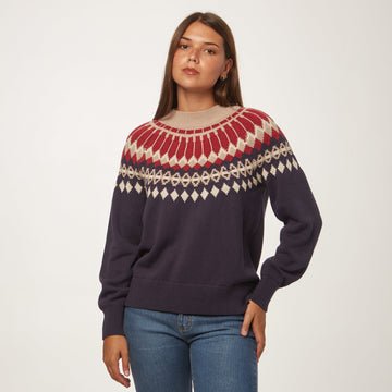 Sweater Jacquard Azul