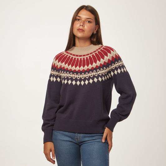 Sweater Jacquard Azul