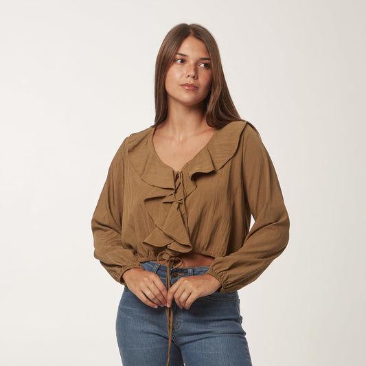 Camisa Baile Lazos Marron