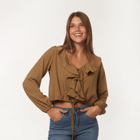 Camisa Baile Lazos Marron