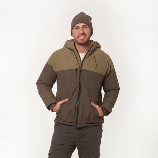 Campera Bicolor Beige/Verde