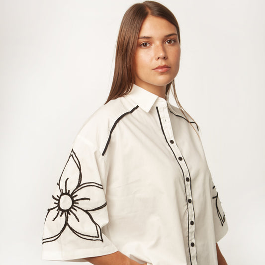 Camisa Flor Blanca