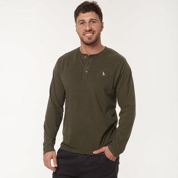 T-shirt Manga Larga Botones Verde