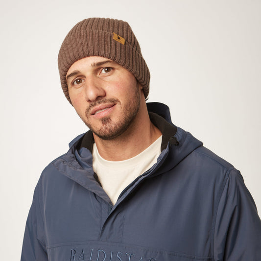 Gorro Rib Lana Merino Marron