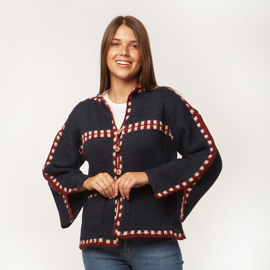 Chaqueta Sendero Lana Azul
