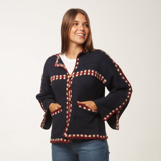 Chaqueta Sendero Lana Azul