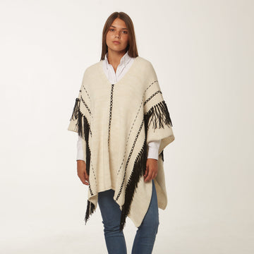 Poncho Crines Lana Natural