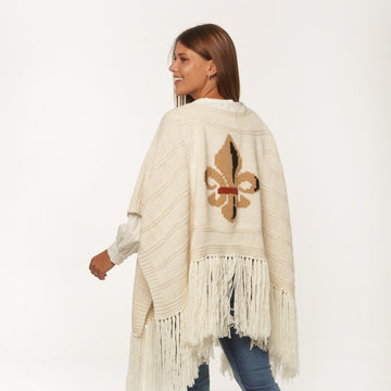 Poncho Flor de Liz Natural