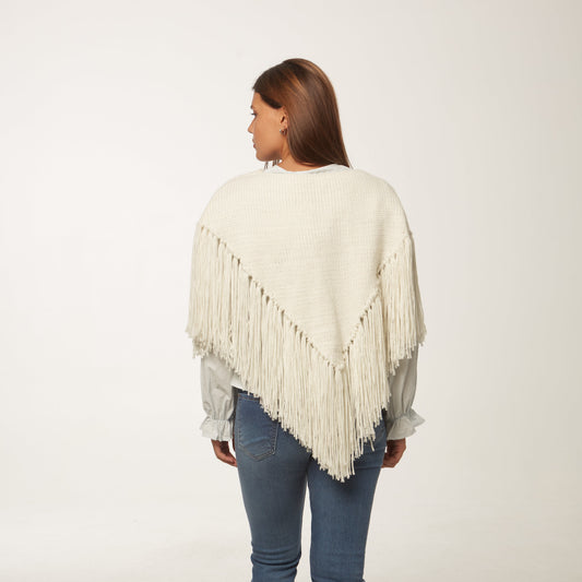 Poncho Crop Lana Natural