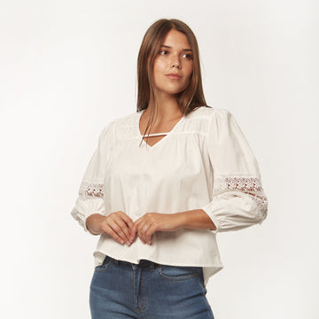 Blusa Bishop Blanca