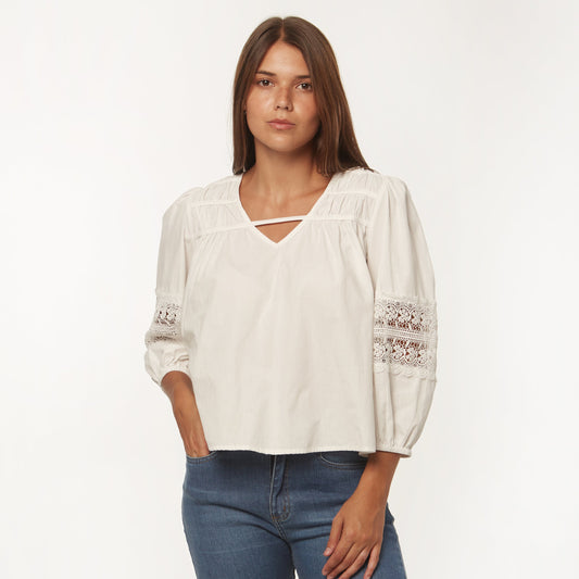 Blusa Bishop Blanca