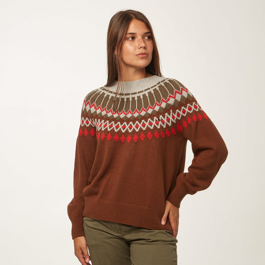 Sweater Jacquard Marron