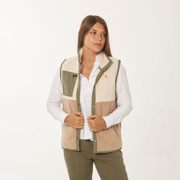 Chaleco Polar Bicolor Natural/Beige