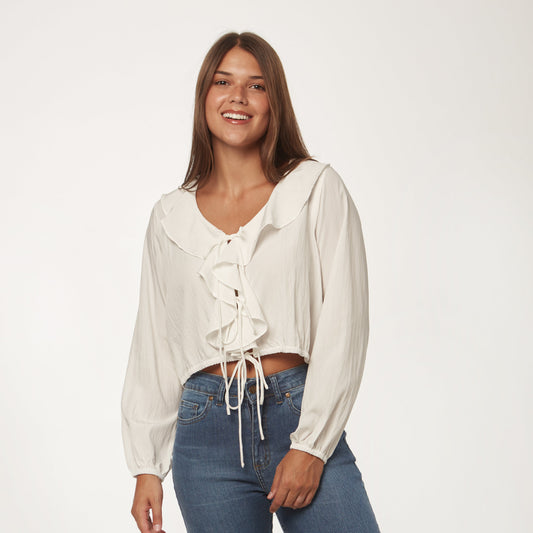 Camisa Baile Lazos Blanca