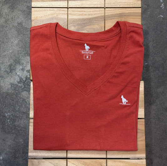 T-shirt en V Roja