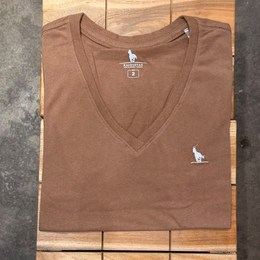 T-shirt en V Tostado