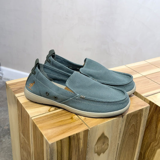 Zapato Clasico Lona Hombre Verde