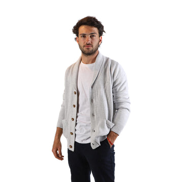 Cardigan Botones Hombre Gris