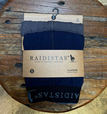 Boxer x2 Gris Oscuro/Azul