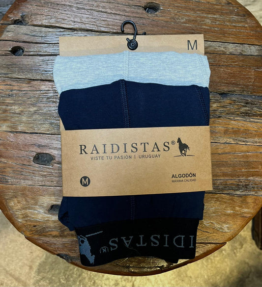 Boxer x2 Gris Melange/Azul
