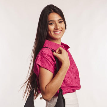 Camisa Broderie Rosa