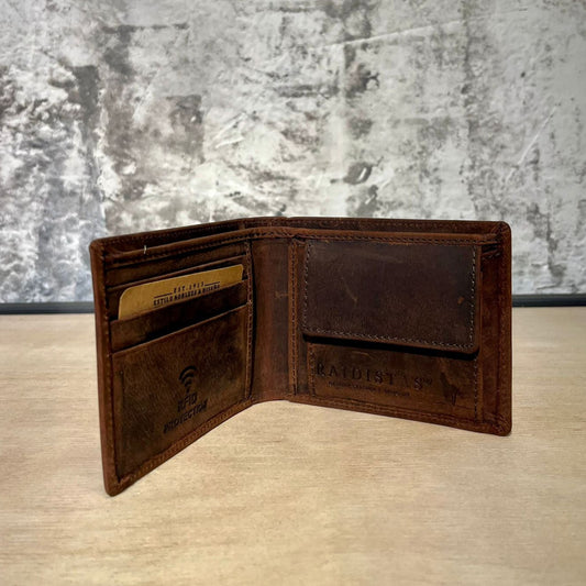 Billetera Monedero Marron Rojizo Oscuro