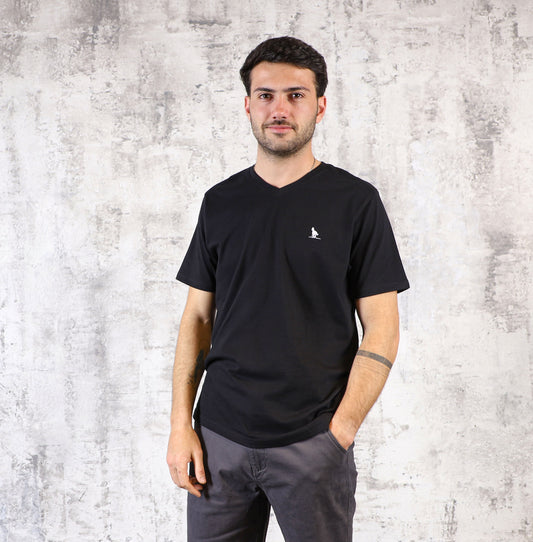 T-shirt en V Negro
