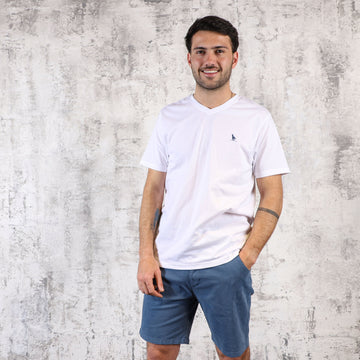 T-shirt en V Blanco