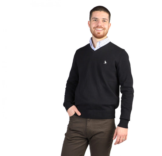 Sweater En V Hombre Negro